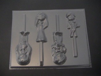 285sp Patriotic Bratty Girl Doll Chocolate Candy Lollipop Mold